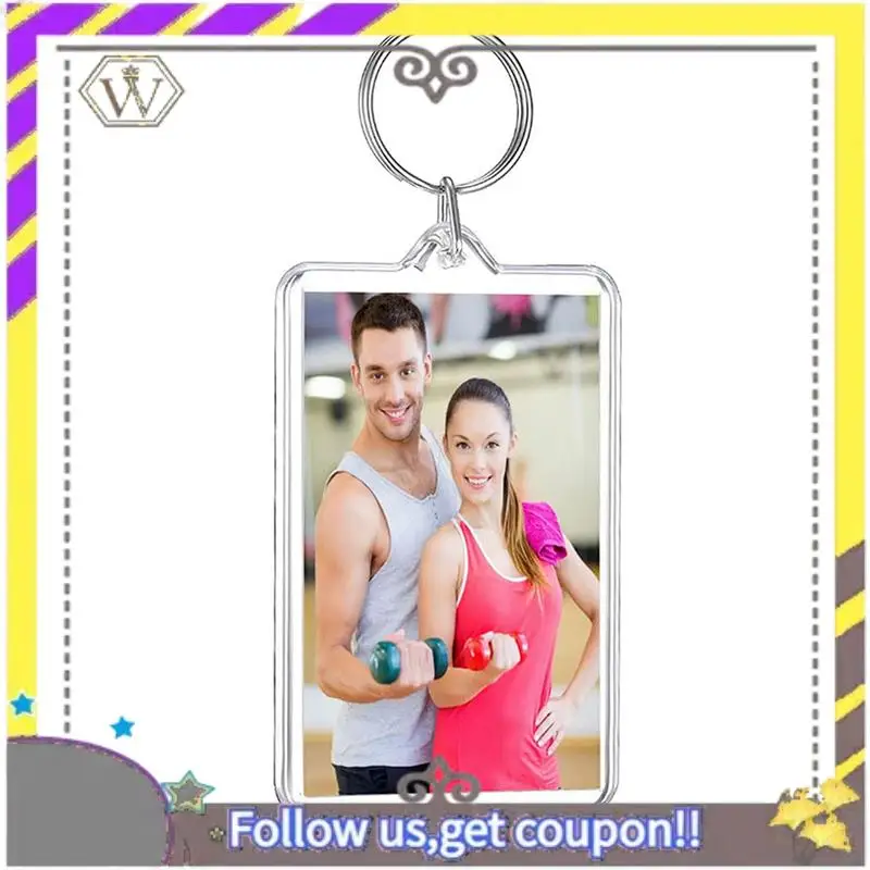 New Picture Keychains Photo Frame Key Chain Pendant Photo Souvenir Decorative Buckle DIY Gift Key Chain Durable