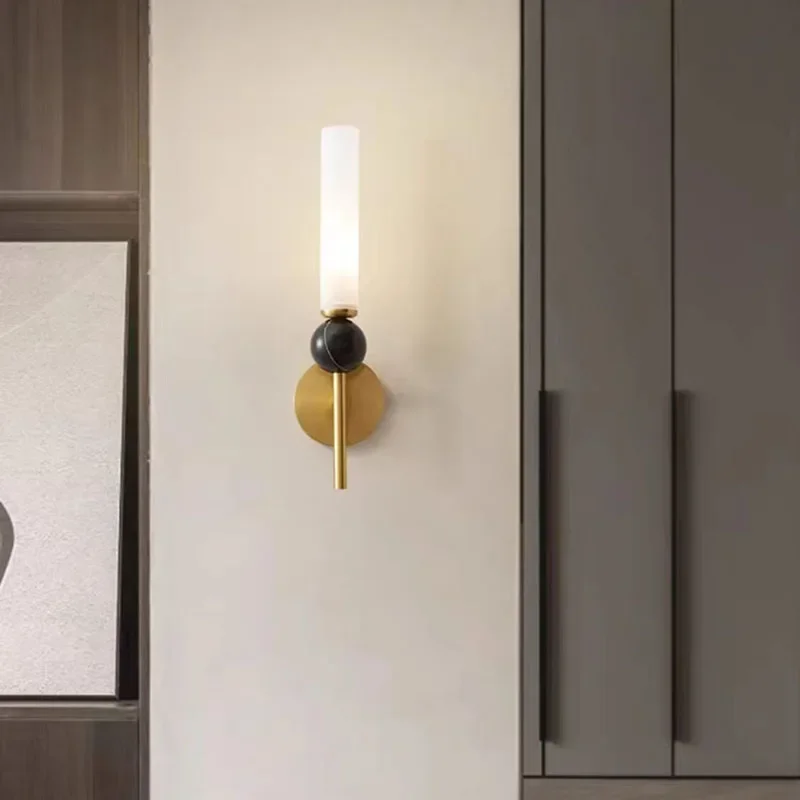 New All Copper Long Pole Wall Lamp Light Luxury High-end Hotel, Homestay, Corridor Lamp Living Room TV Wall Bedside Wall Lamp