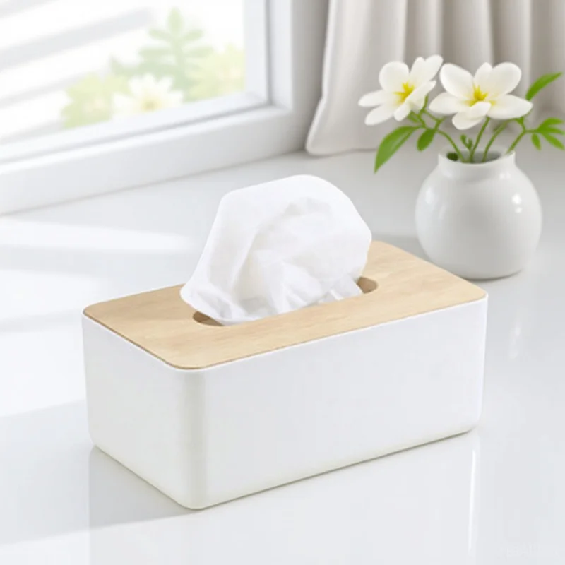 Box Holder Rectangular Wooden Tissue Container For Kitchen Tissue Container Bathroom Home Hotel Use