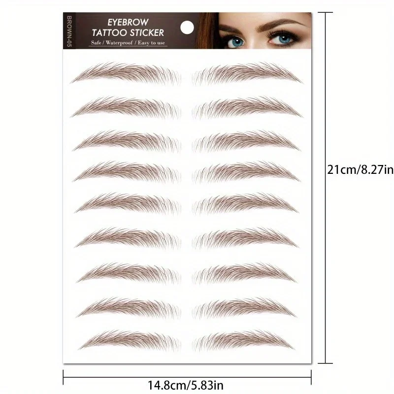 6D Eyebrows Sticker Water Transfer Hair-like Eye Brow Tattoo Stickers Long Lasting False Eyebrow Enhancers Eye Brow Cosmetics