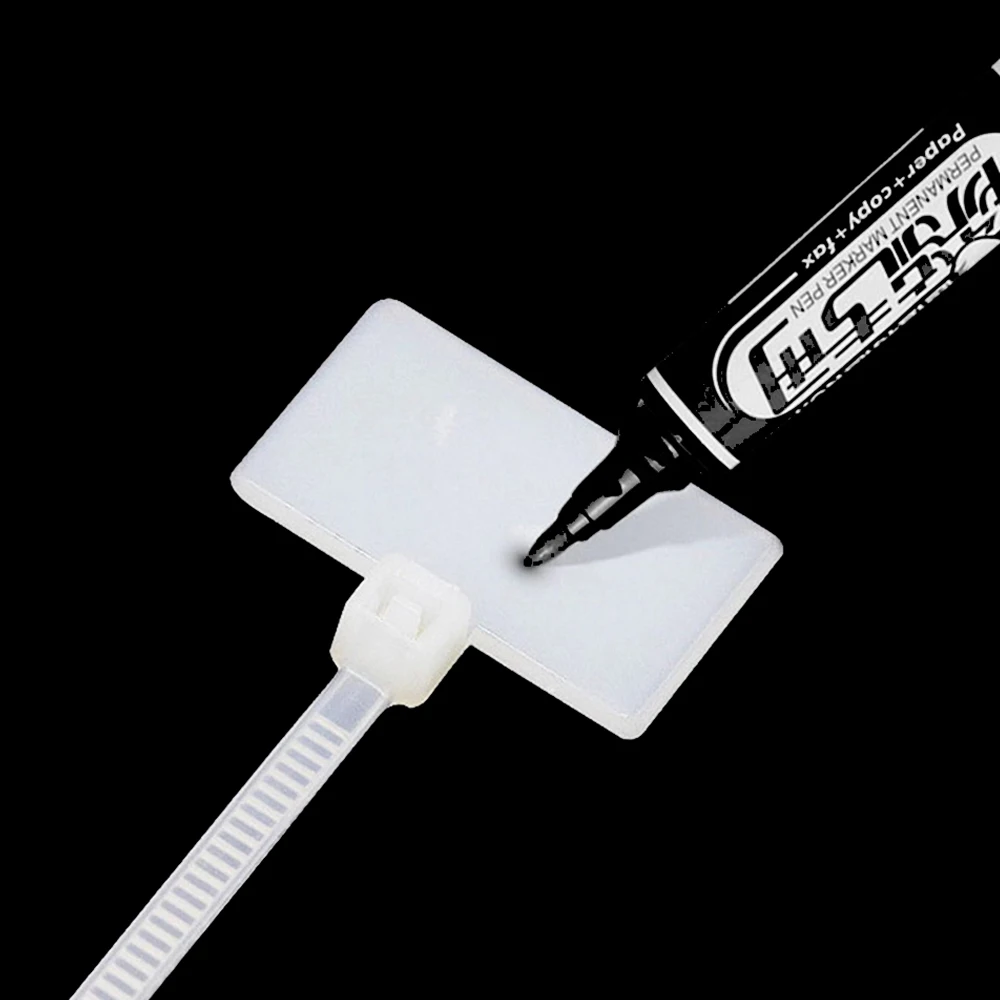 50pcs Markers Nylon Self-locking Loop Tag Labels Wire Ties Cable Winder
