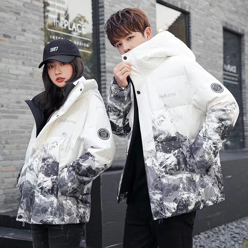 2023 The Snow Mountain Puffer Jacket Men Women Fashion Embroidery Down Padded Jackets Vintage Clothes Winter Couple Cotton Coat