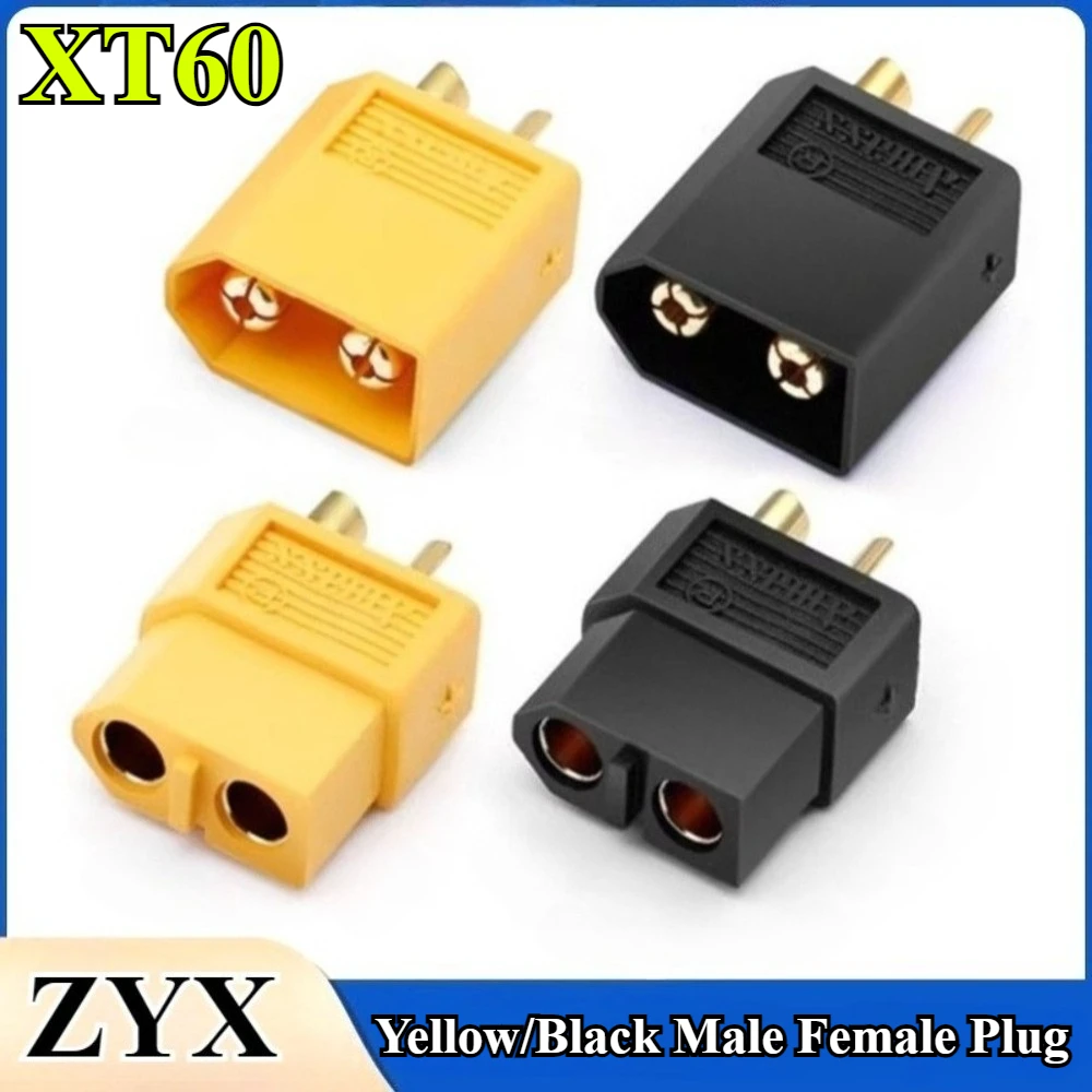2/5/10Pcs/lot XT60 XT60H Yellow/Black Male Female Bullet Connectors Plugs for RC Lipo Battery Drone Airplane Accessories