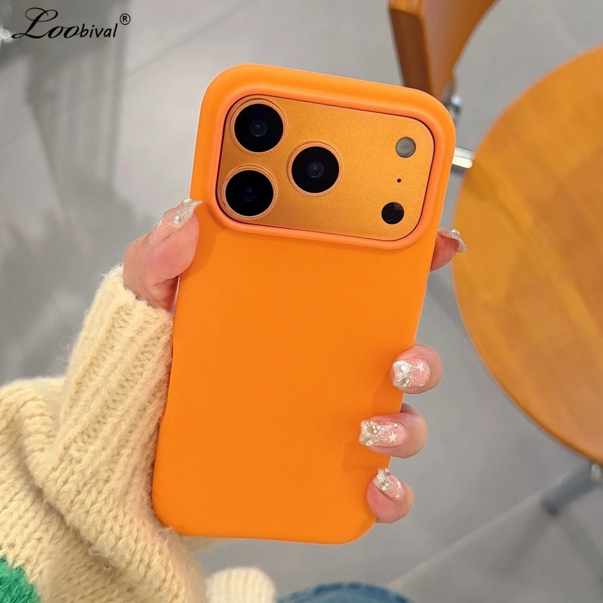 Luxuriöse matte Flüssigsilikon-Handyhülle in Unifarben für iPhone 17 16 15 Pro Max 13 14 17 Pro – Ultra-schlanke, weiche, stoßfeste Schutzhülle