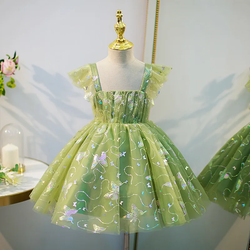 

2025 Kids Girl Elegant Formal Dresses Backless Birthday Party Wedding Girl Fancy Clothing Beautiful Princess Dress for Children