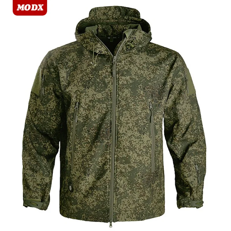 Tactical Men Winter Shark Skin Soft Shell Fleece Jacket Pilot Field Windproof Hoodie Dirt Resistant Wear Resistant Work Coat