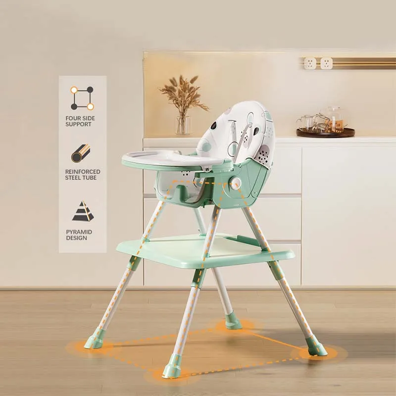Multifunctional Portable Baby Dining Chair Foldable Reclining Fall Prevention Features for Household Children's Dining Table