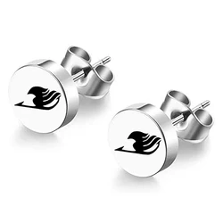 Trend Punk Earring Anime Fairy Tail Personality Stainless Steel Ear Studs Cosplay Party Jewelry Accessories Christmas Gift