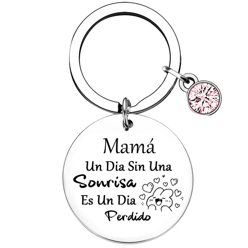 Spanish StepMom Gifts Keychain Mother In Law Gifts Key Chain Pendant Mothers Day Birthday Christmas Gift Bonus Mom Gift