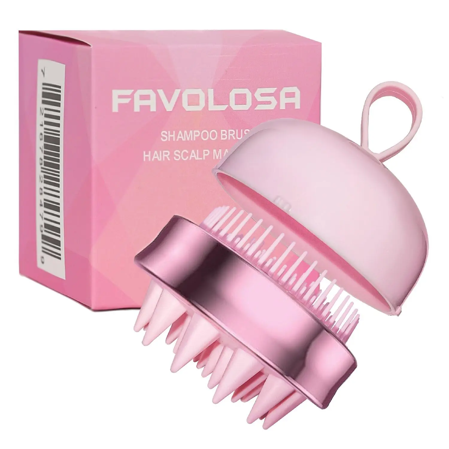 

Массажная щетка для кожи головы 2-в-1 (для влажного и сухого использования) для роста волос, удаления перхоти, с мягкими силиконовыми щетинками, розовая, рождественский подарок