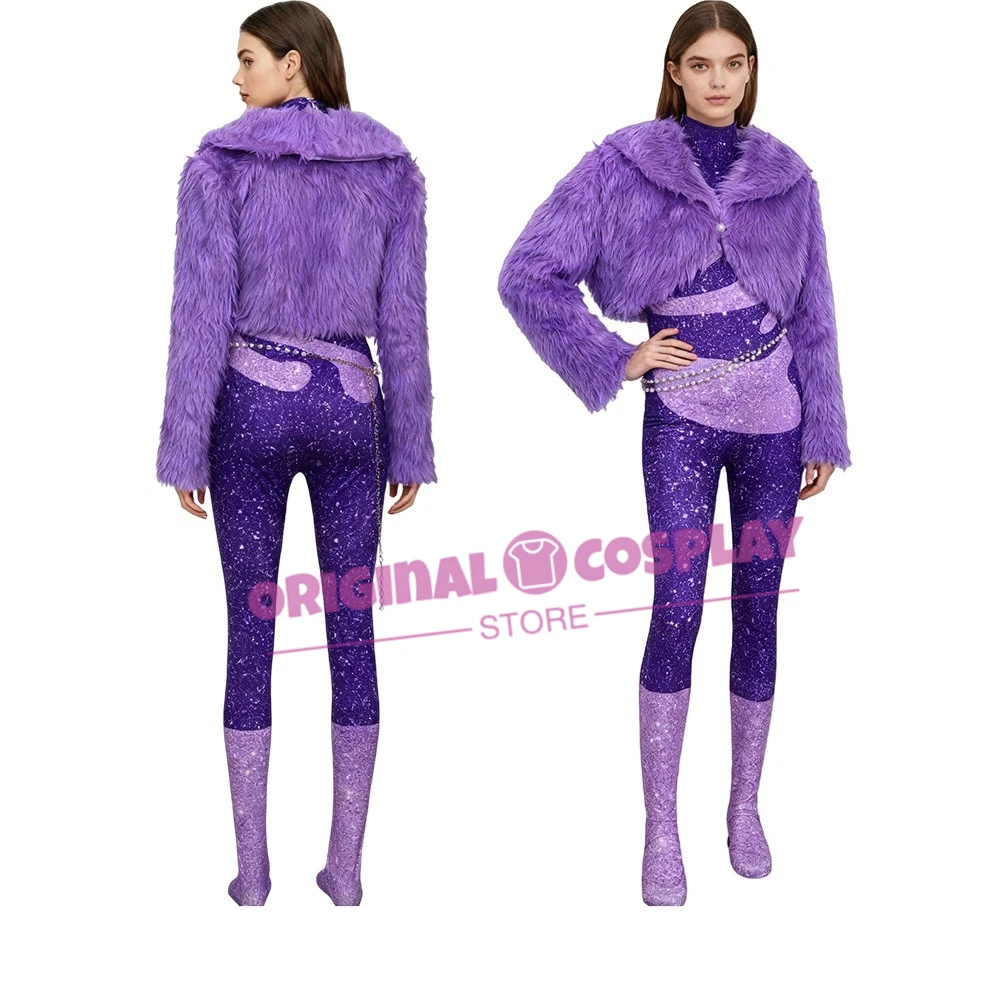 

Anime Gazelle Cosplay Antelope Costume Singer Cos Purple Jumpsuit Coat Stage Performance Outfits Full Set for Women Party