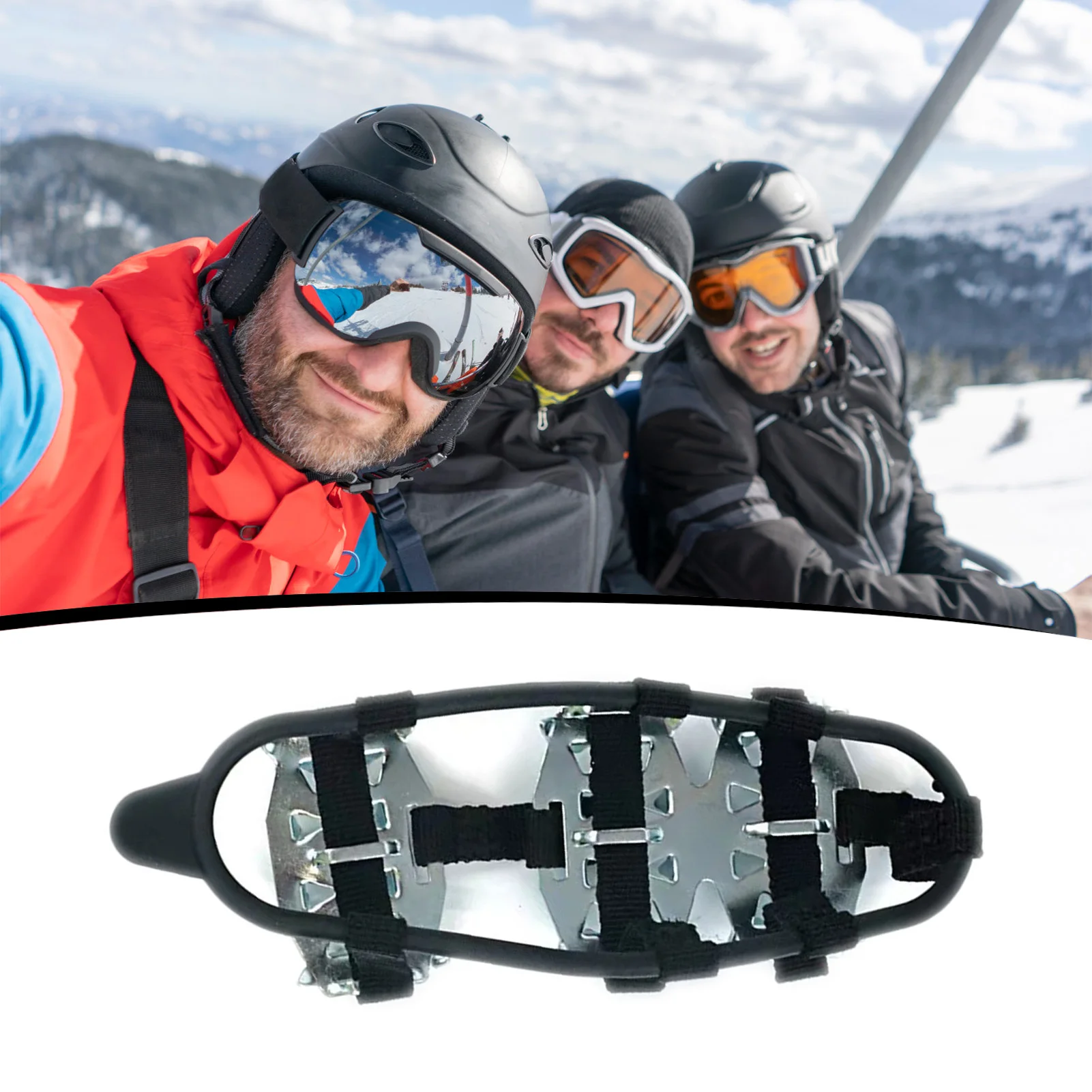 

24 Teeth Steel Cleats Silicone Snow Grips for Hiking Mountaineering Outdoor Ice Traction Shoes Anti-Slip Crampons