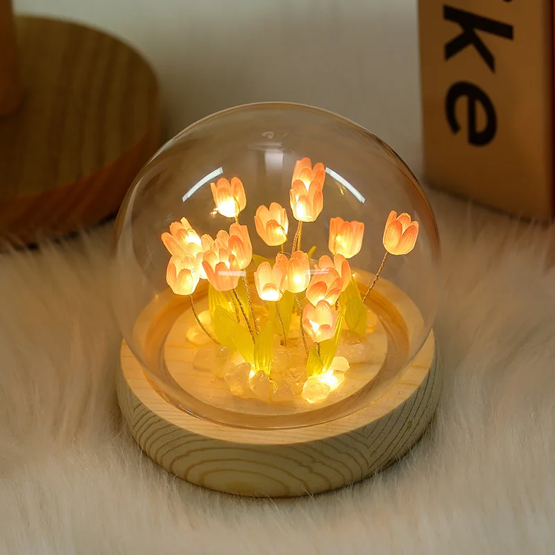 Tulip Flower Night Light DIY Activity Material Kit Accessories / Finished Room Home Decorations Holiday Birthday Gift