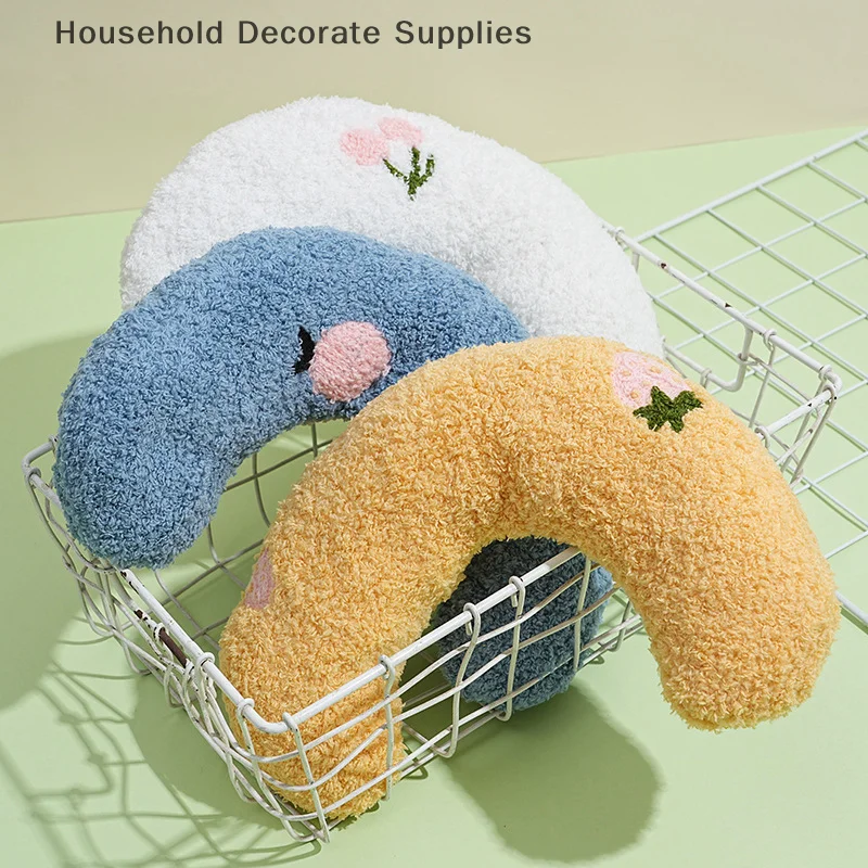 وسادة صغيرة رائعة على شكل حرف U، مصممة خصيصًا للنوم العميق للجراء والقطط، مستلزمات الحيوانات الأليفة الناعمة والرقيقة