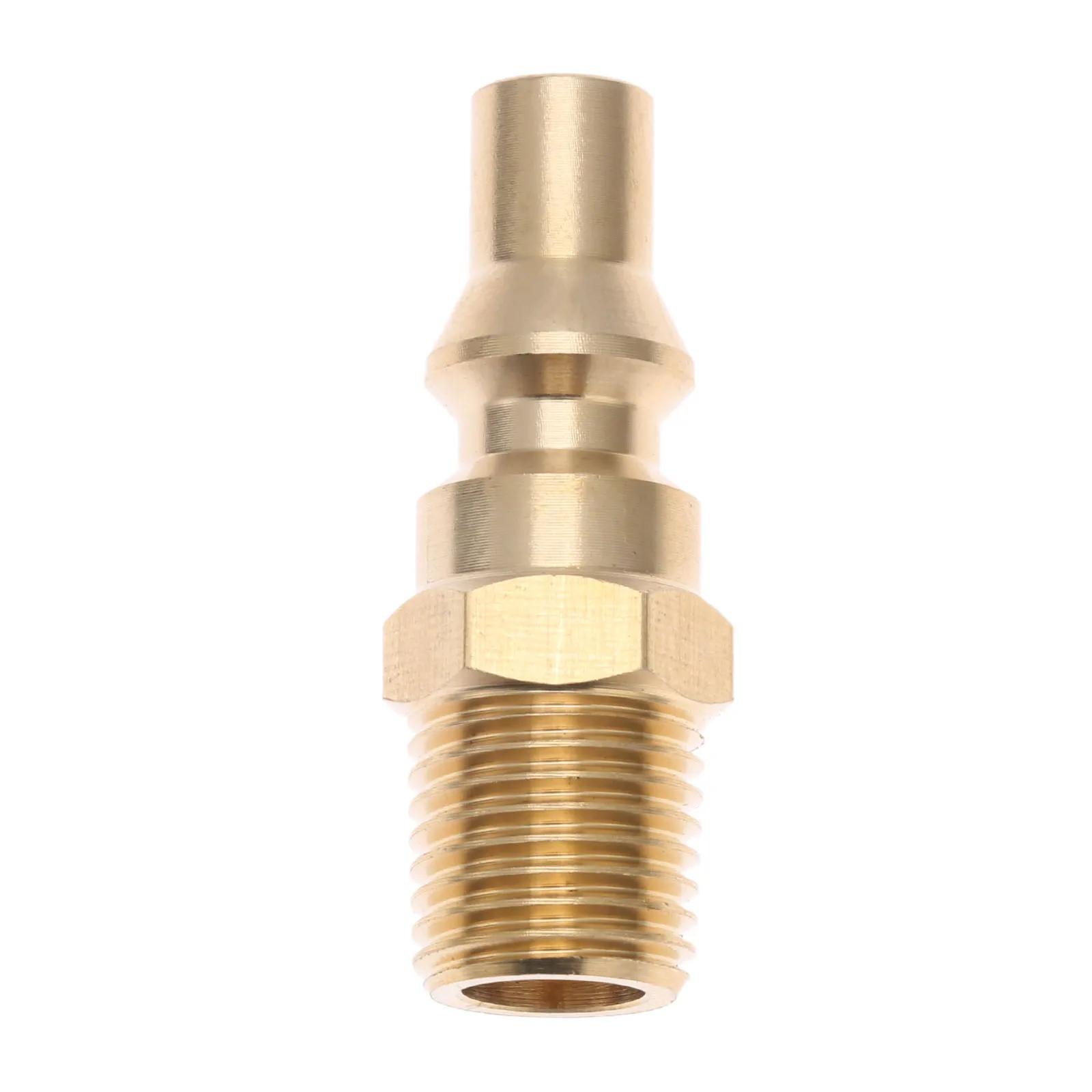 1pc Propane Brass Quick Connect Fitting Adapter- Full Flow Male Plug x 1/4