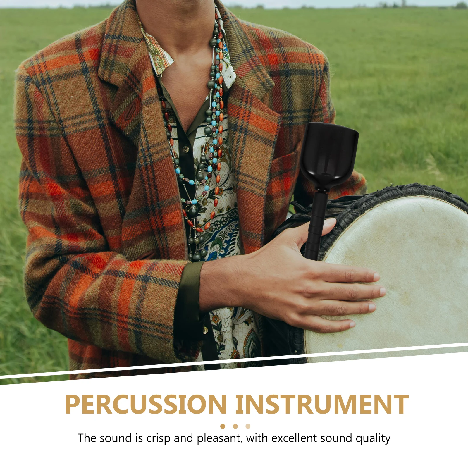 

1Pcs High-Quality Cowbell Metal Handheld Noise Maker Portable Percussion Instrument For Festivals