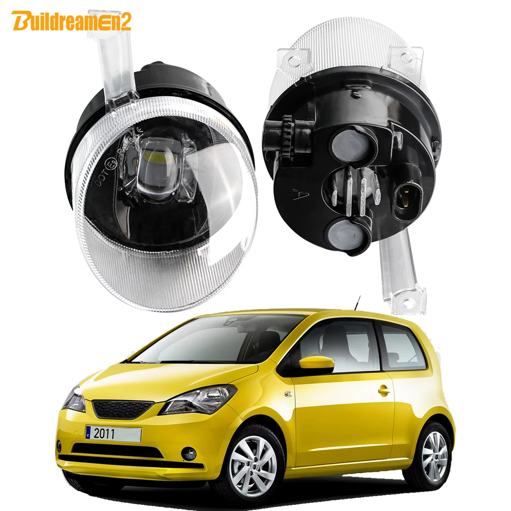 2 X LED Fog Light Assembly No Error Car Lens Fog Lamp DRL For Seat Mii (KF1, KE1) 2011 2012 2013 2014 2015 2016 2017 2018 2019