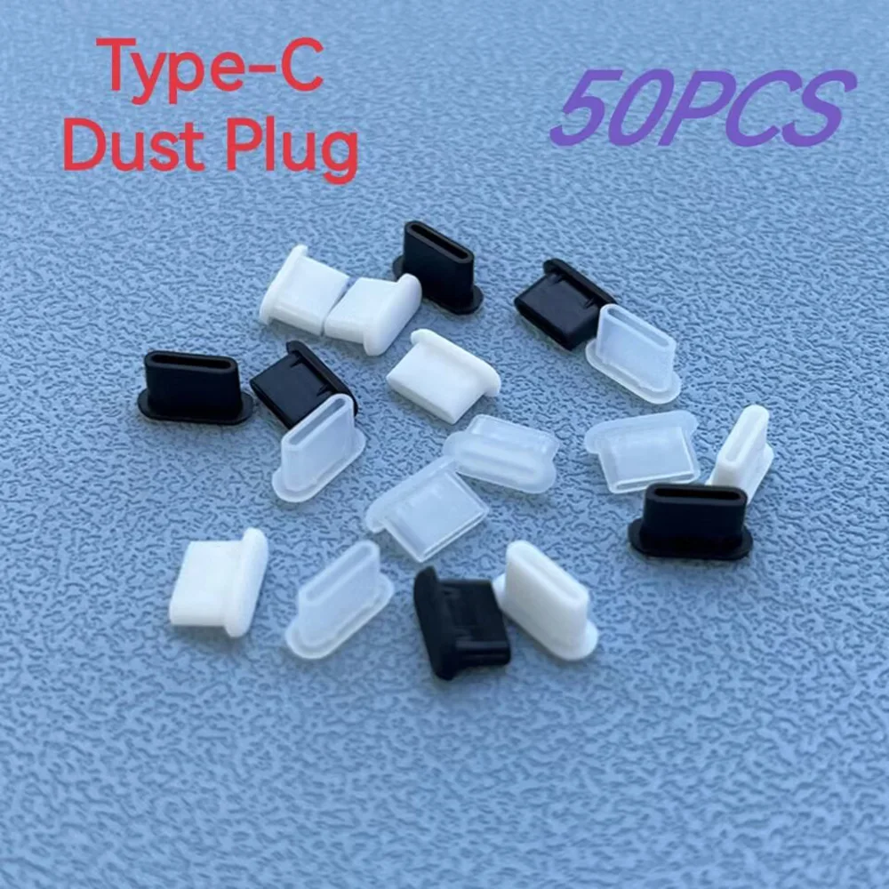 10-50pcs Type-C Dust Plug USB Charging Port Protector Silicone Anti-dust Plug Cover Cap for Samsung Huawei Xiaomi Phone Dustplug