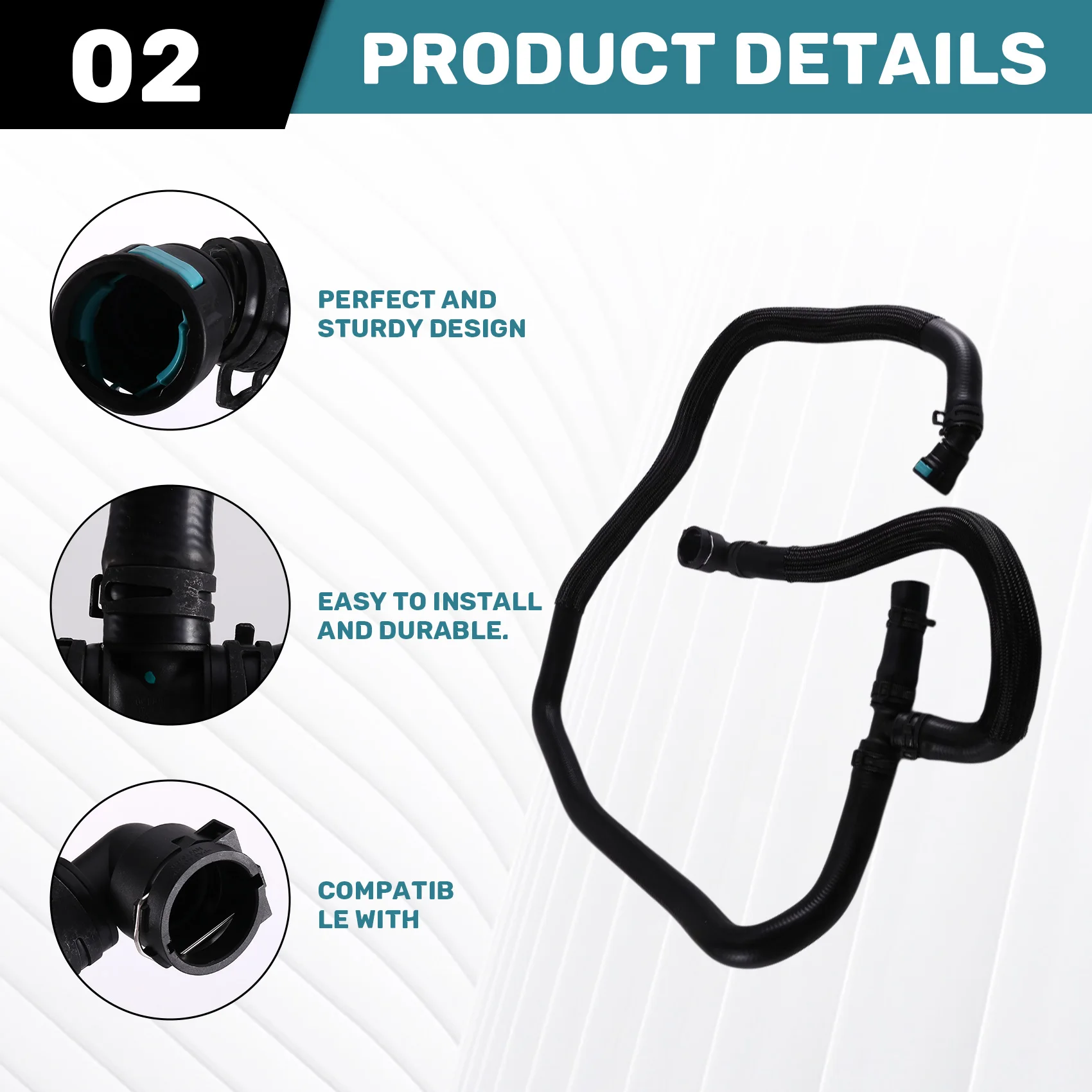 

Engine Water Hose Radiator Hose LR091877 LR110260 T2H35981 T2H3422 For Land Rover Velar Jaguar XE XF F-PACE 3.0