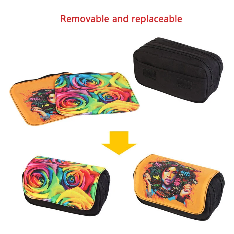 4pcs Sublimation Blank Zipper Pencil Case Makeup Bag Multi DIY Creative Custom Large Storage Kid Pencil Bag