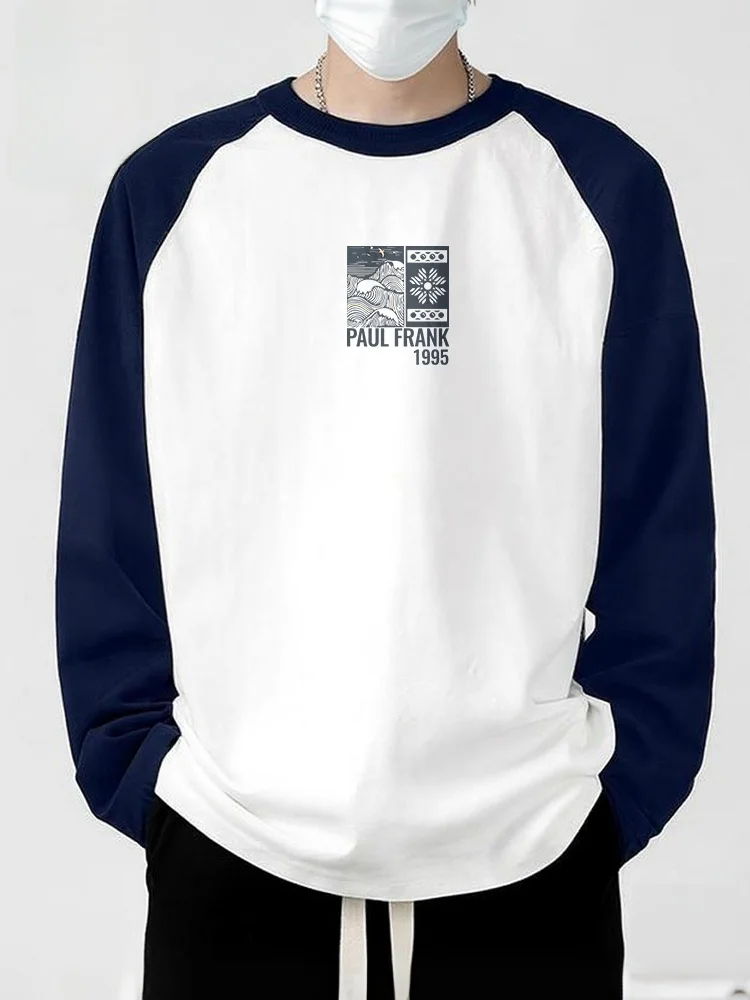 

Хлопковая футболка с длинным рукавом для подростков, новая весенняя модель, из чистого хлопка, дышащая, свободного кроя, с круглым вырезом