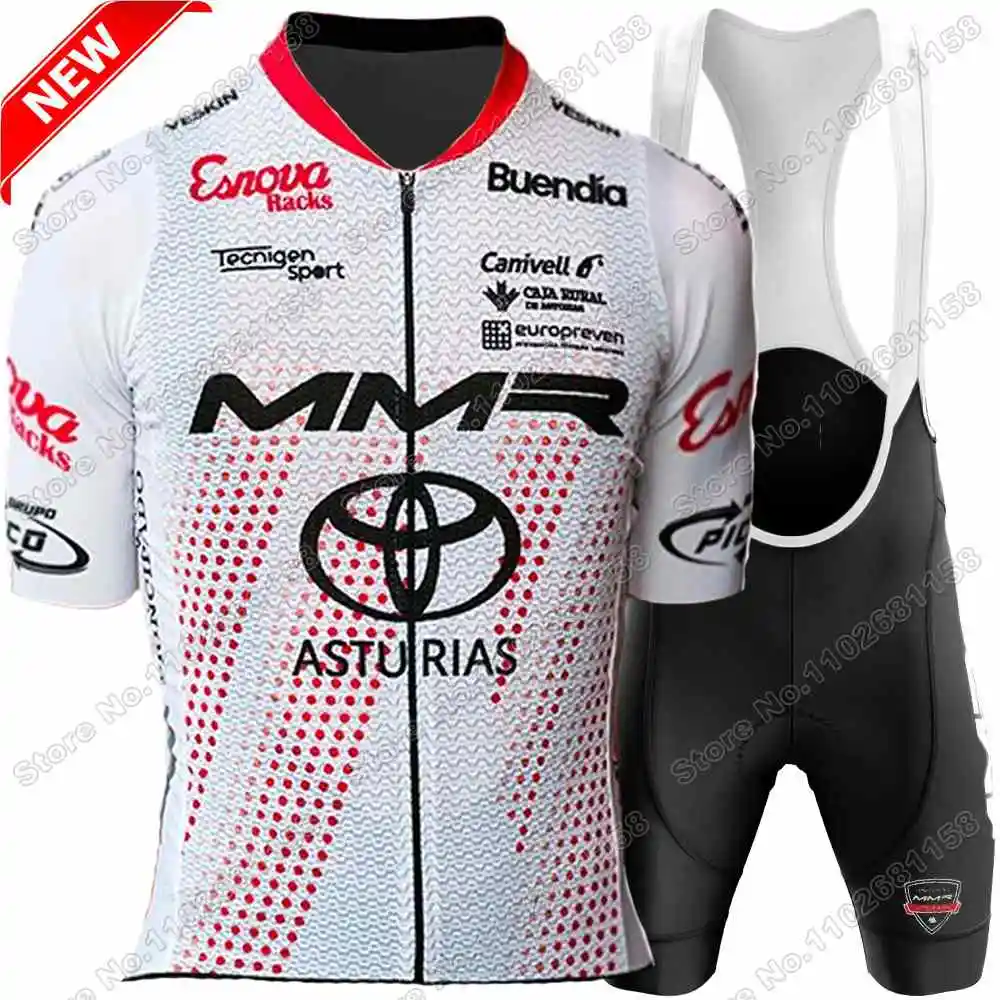 2024 Samuel Sánchez-MMR Cycling Academy Cycling Jersey Set Asturias Cycling Clothing Men Road Bike Shirt Suit Bicycle Bib Shorts