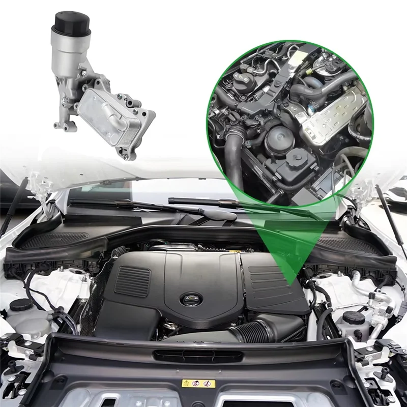 

Engine Oil Radiator Oil Filter Housing Oil Cooler 6511800610 For Mercedes Benz C E CLS GLC GLE SLK W166 W205 W212 W447