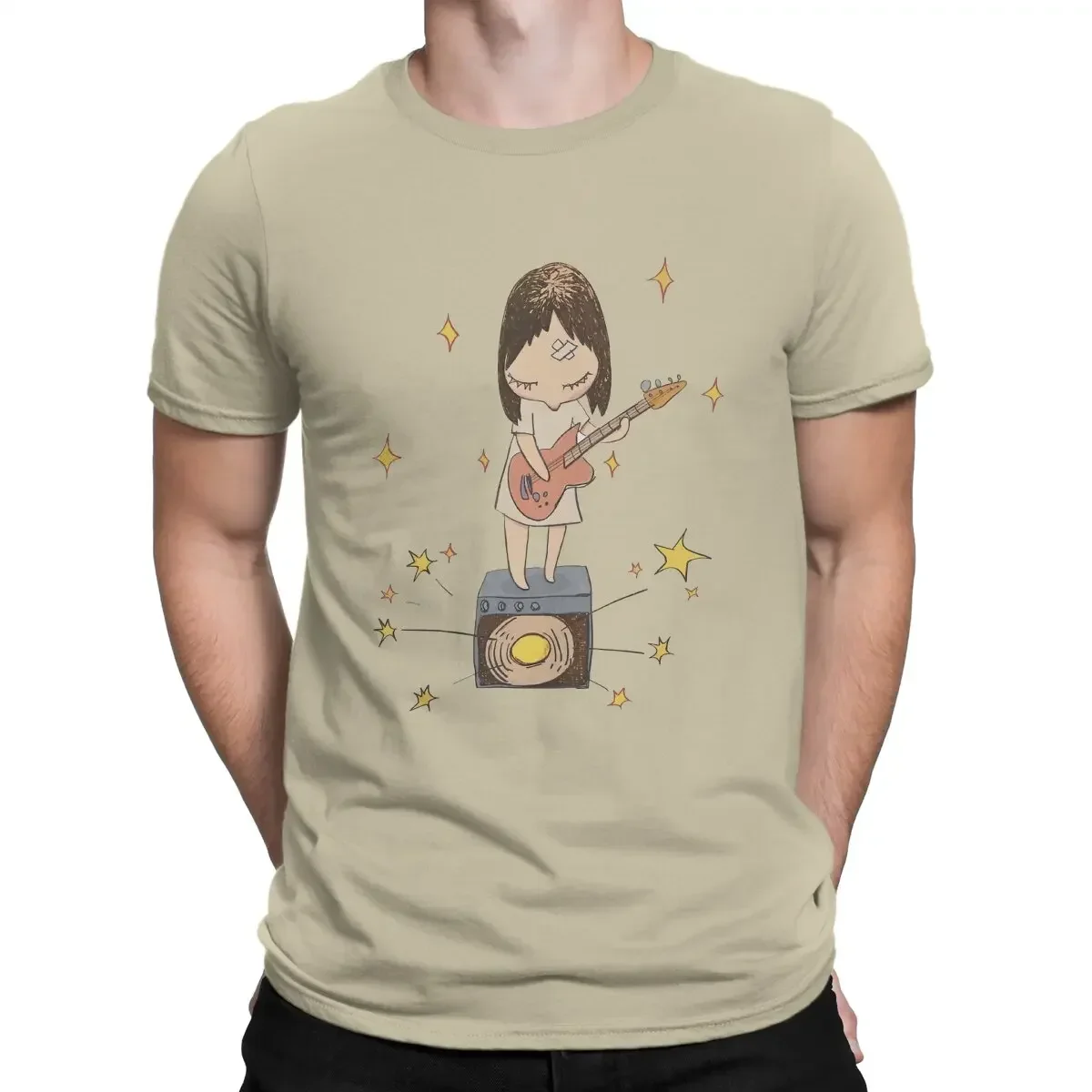 Play Guitar Men TShirt Yoshitomo Nara Japanese Artist O Neck Short Sleeve Fabric T Shirt Humor Top Quality Birthday Gifts cotton