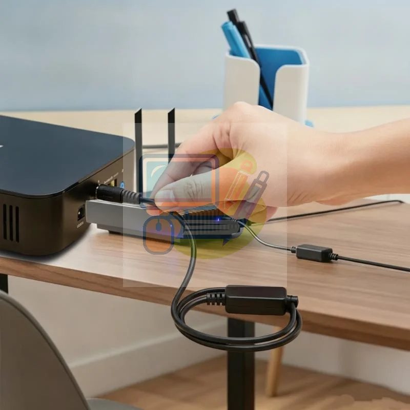 Router Automatic Reboot Cable 24H Auto Reset Multi Voltage Support For Home Office Wifi Routers