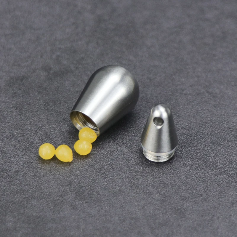 Mini Stainless Steel Sealed Medicine Bottle Teardrop-Shaped Outdoor Camping Waterproof Medicine Case Pendant EDC Medicine Case