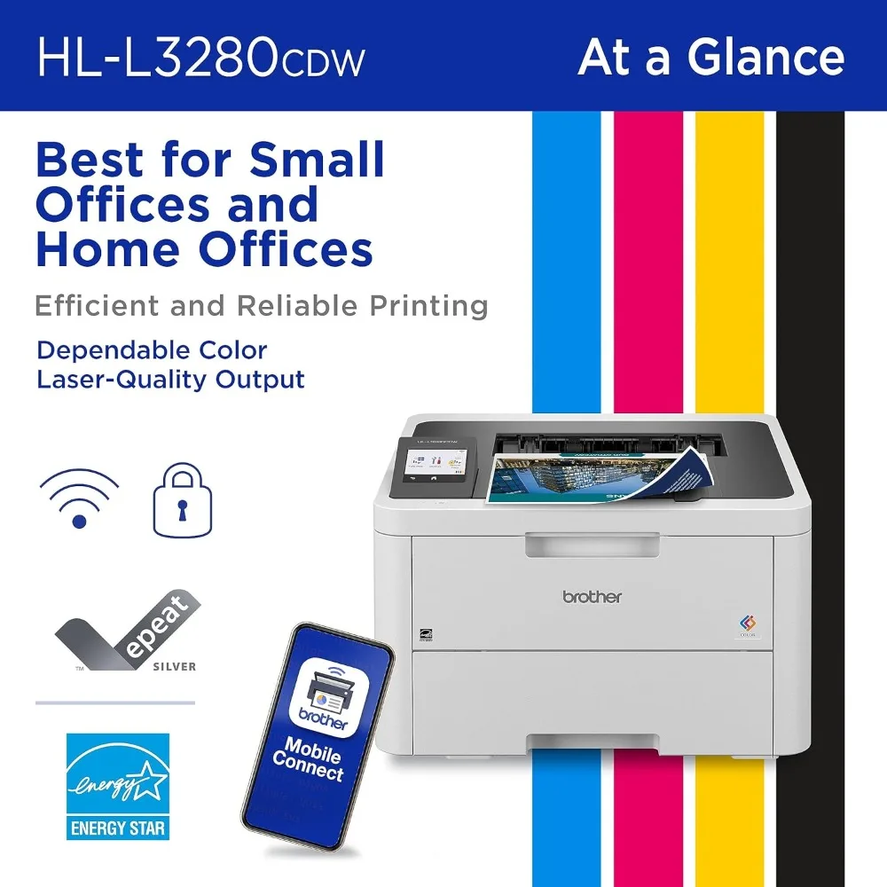 HL-L3280CDW Printer warna Digital kompak nirkabel dengan Output kualitas Laser, dupleks, pencetakan Seluler & Ethernet