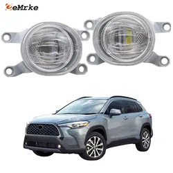 LED Fog Lights Assembly PTF for Toyota Corolla Cross 2020 2021 2022 2023 2024 Car Daytime Running Light Fog Driving Lamp DRL