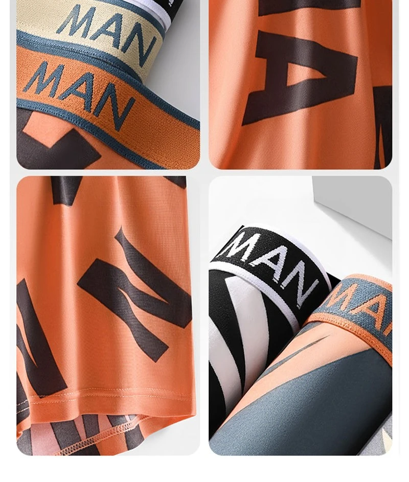 Men's Ice Silk Underwear Boys Students Seamless Boxers Summer Breathable Youth Trend Boxer Shorts Smooth and Soft Quick-dry