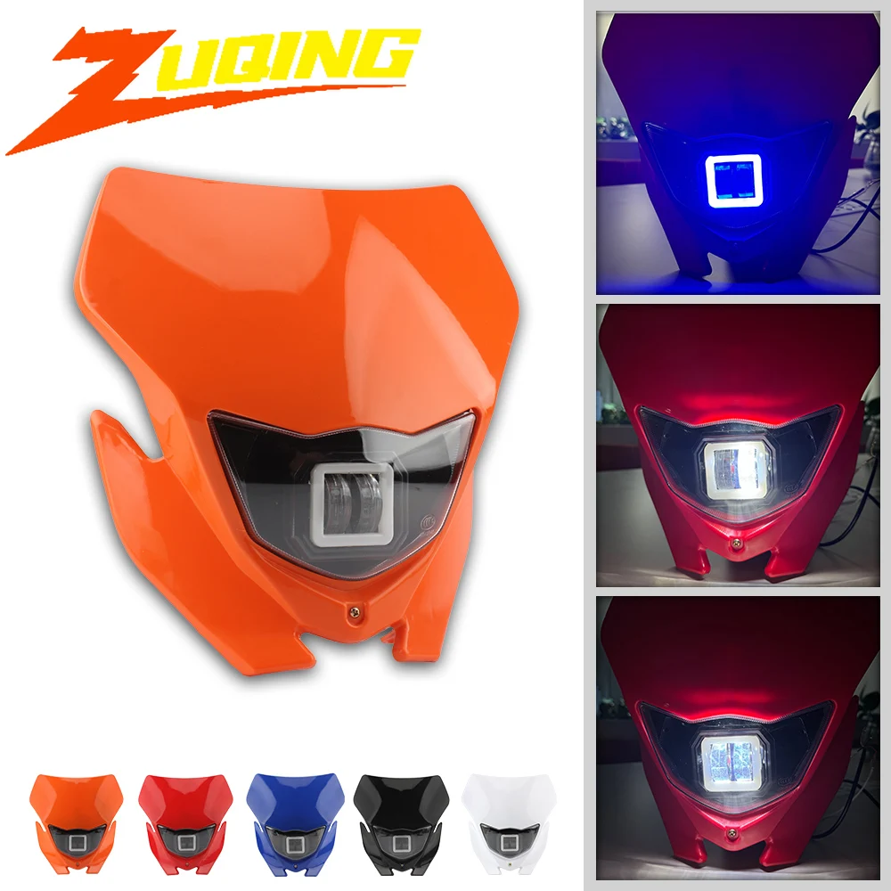 

for Honda CRF 250 450 Headlight Plate Motorcycle LED Headlamp For Kawasaki KLX 230 250 150 110R 230R Motocross Dirt Bike Enduro