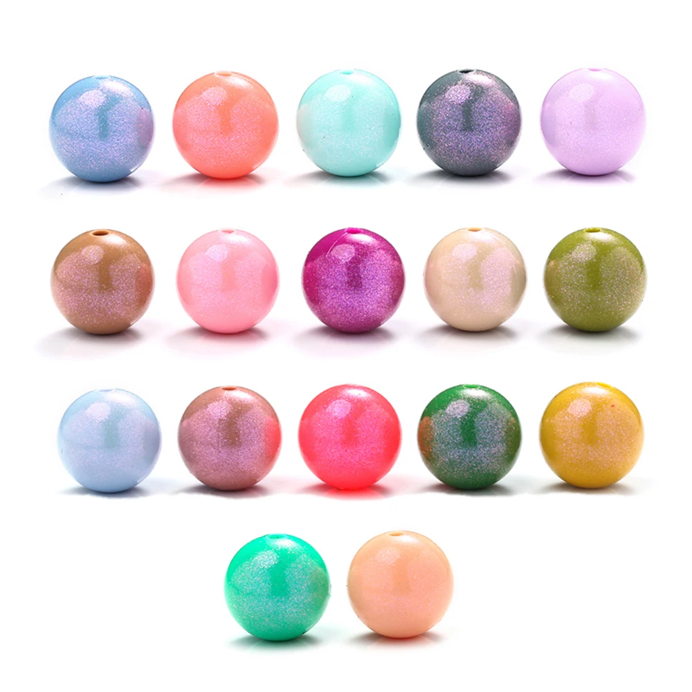 20Pcs Mix Colorful Round 15mm Silicone Beads Loose Beads For Jewelry Making DIY Keychain Bracelet Necklace Material Accessories