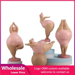 Fat Lady Decorative Figurines Statue Desk Decoration Abstract Character Sculpture Resin Crafts Bookshelf Living Room Ornaments