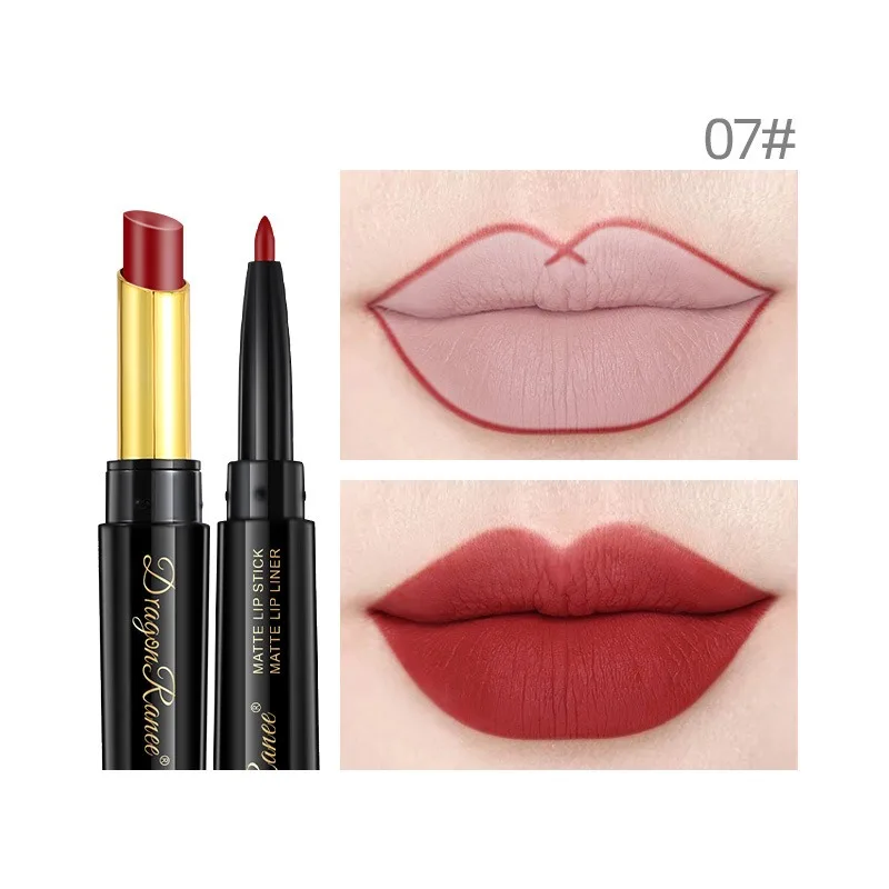 Nude Lipsticks Set Beauty Long Lasting Waterproof Pigment Matte Lipstick Pencils Moisturizer Lip Liner Pen Make Up Kits Sexy Red