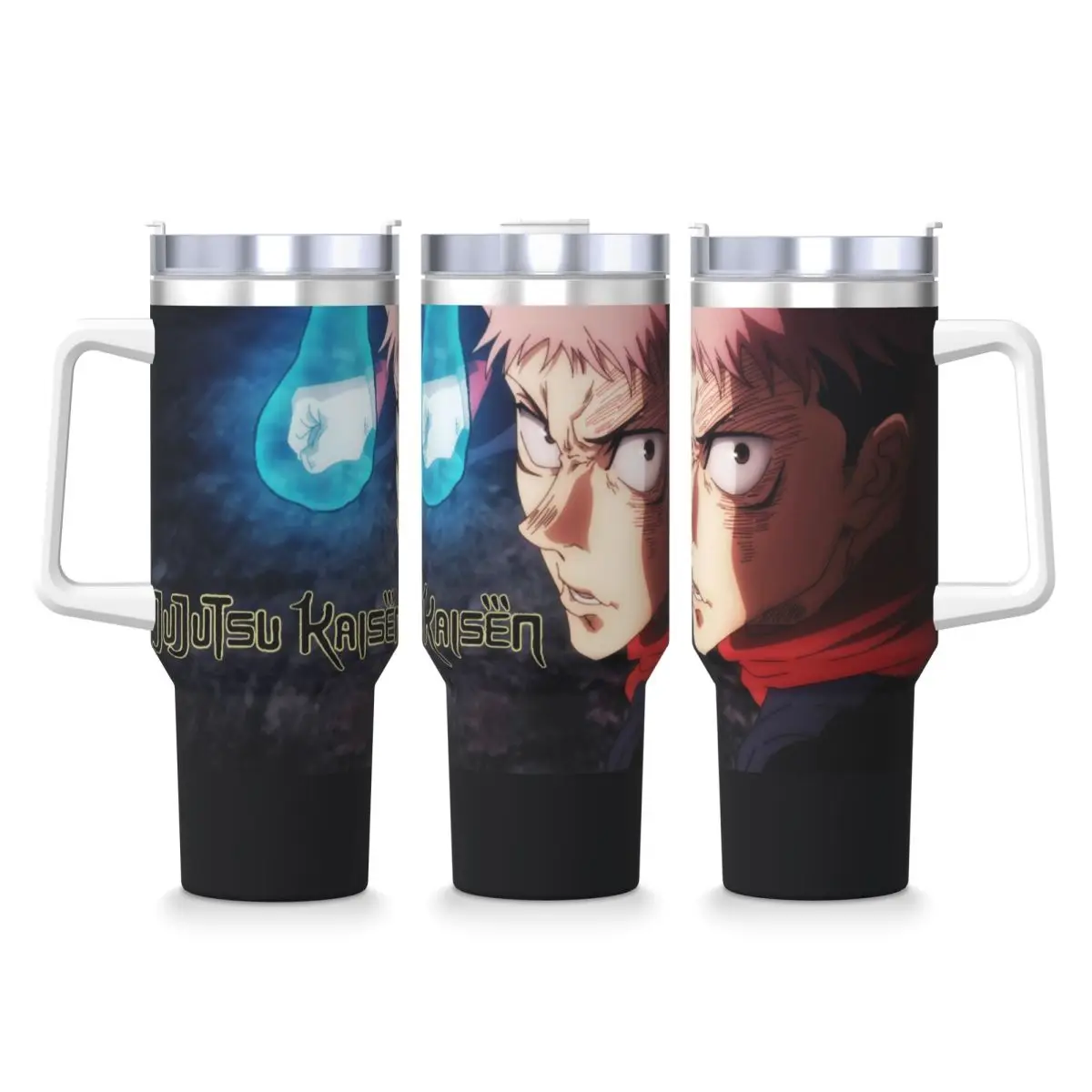 

Jujutsu Kaisen Hot Anime Stainless Steel Tumbler Beach Thermal Cups With Straws and Lid Large Car Mugs Cold Drink Water Bottle