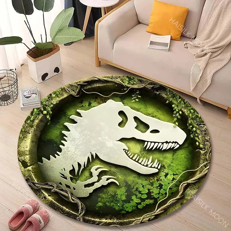 

круглый ковер с принтом динозавров Юрского периода, нескользящий коврик, входной коврик для дома, гостиной, спальни, декор, ковер Волшебный лес