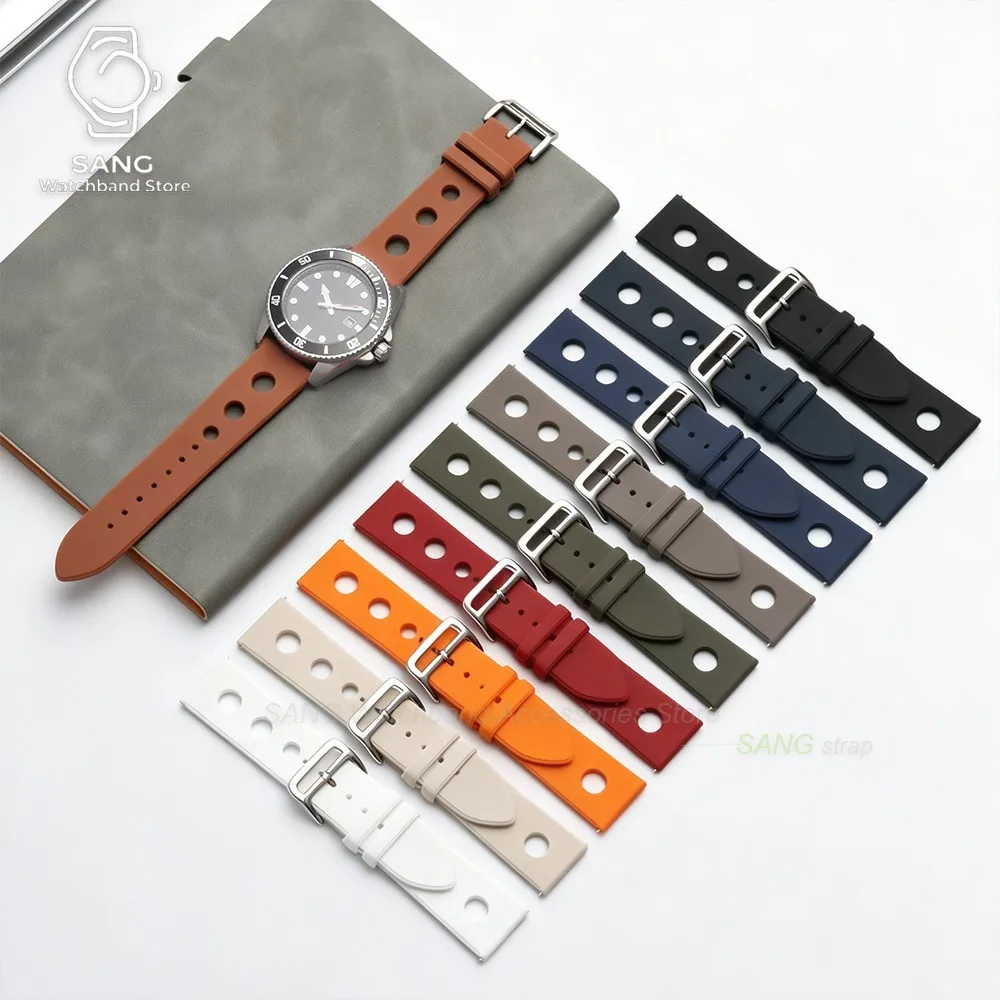 18/20/22mm Perforiertes Silikon-Uhrenarmband Universelles Sport-Uhrenarmband für Männer und Frauen Schnellverschluss-Armbänder für Seiko Weicher Handgelenkgurt – Detail 21