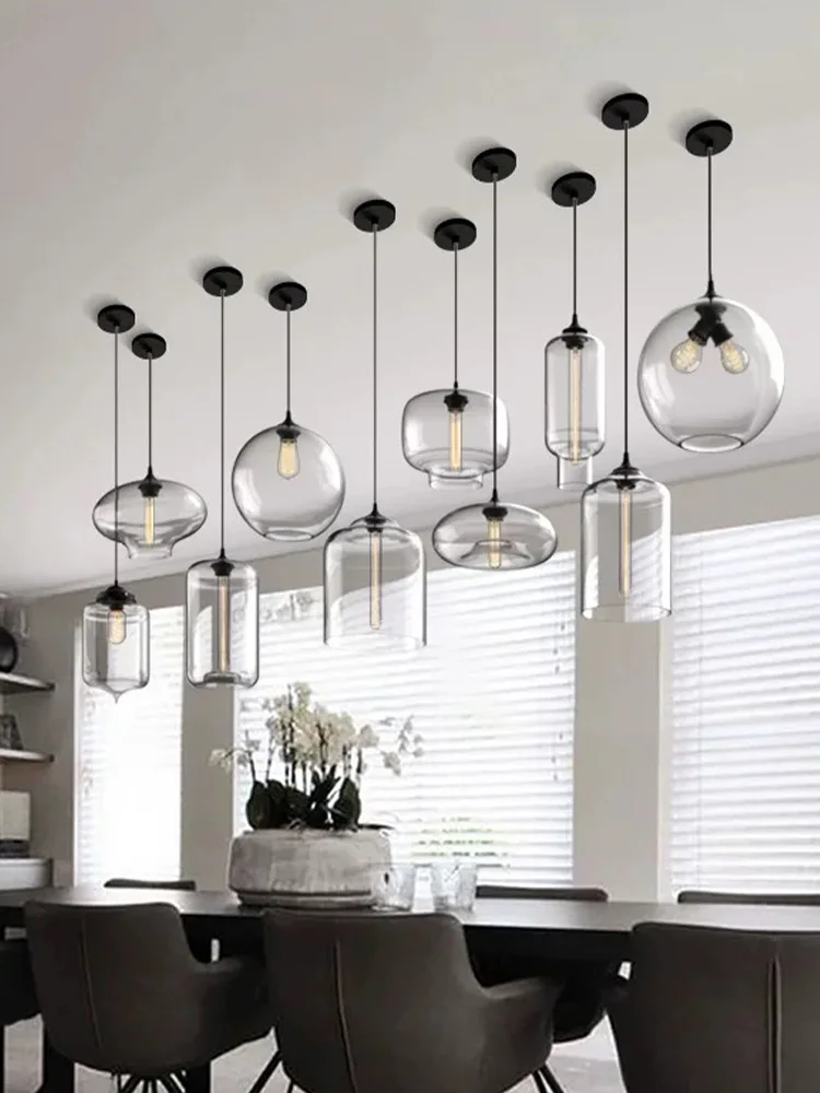 

Contemporary Vintage Transparent Glass Chandelier 2025 Designer Adjustable Pendant Lamp Ceiling Luster for Cafe