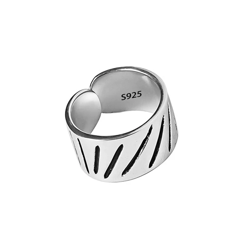 PANJBJ 925 Silve Wing Dragon Punk Ring für Frauen Mädchen Party Geschenk Retro Hiphop Mode Schmuck Dropshipping