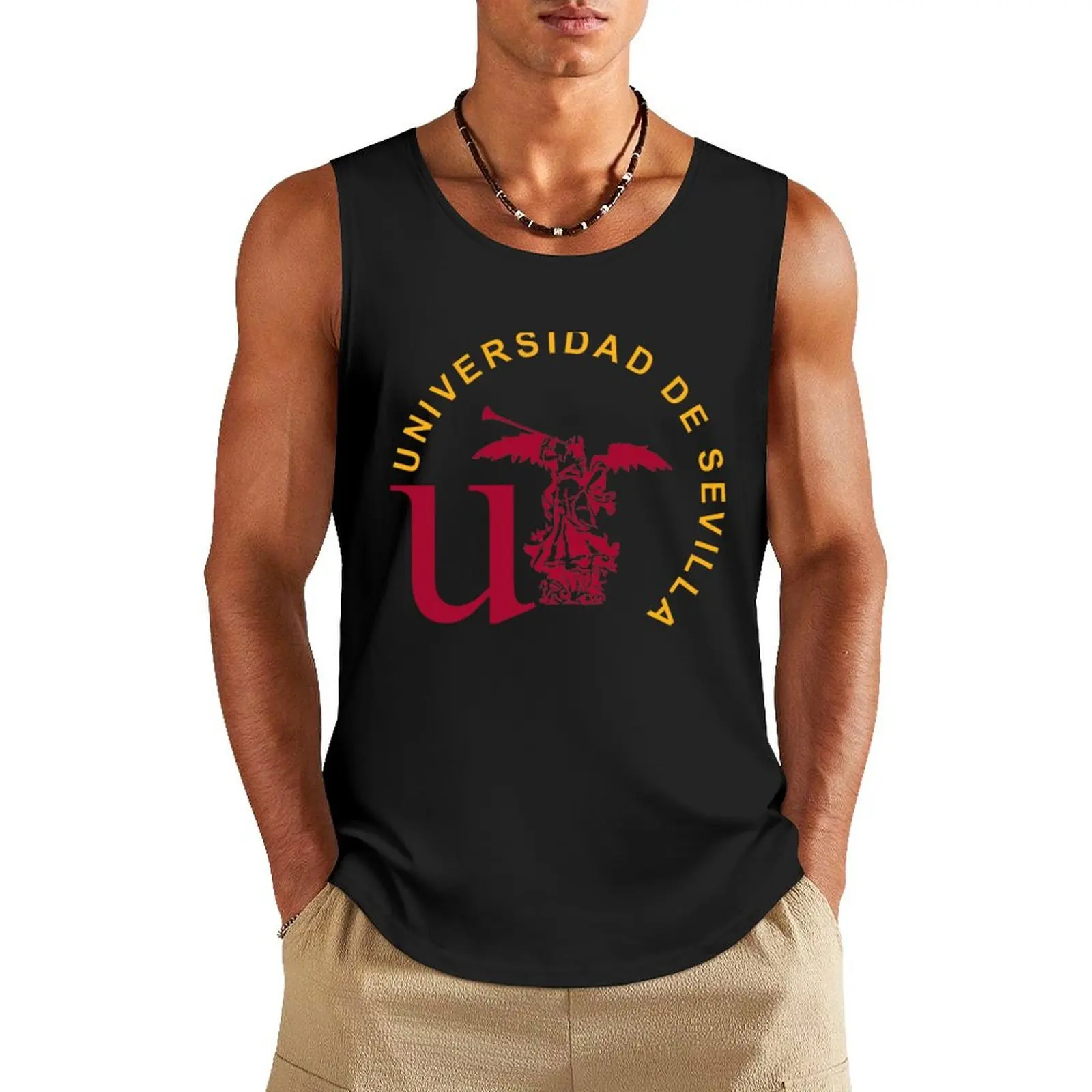 

Universidad de Sevilla Logo Tank Top running shirt underwear gym t-shirts Men's summer clothes sports suits