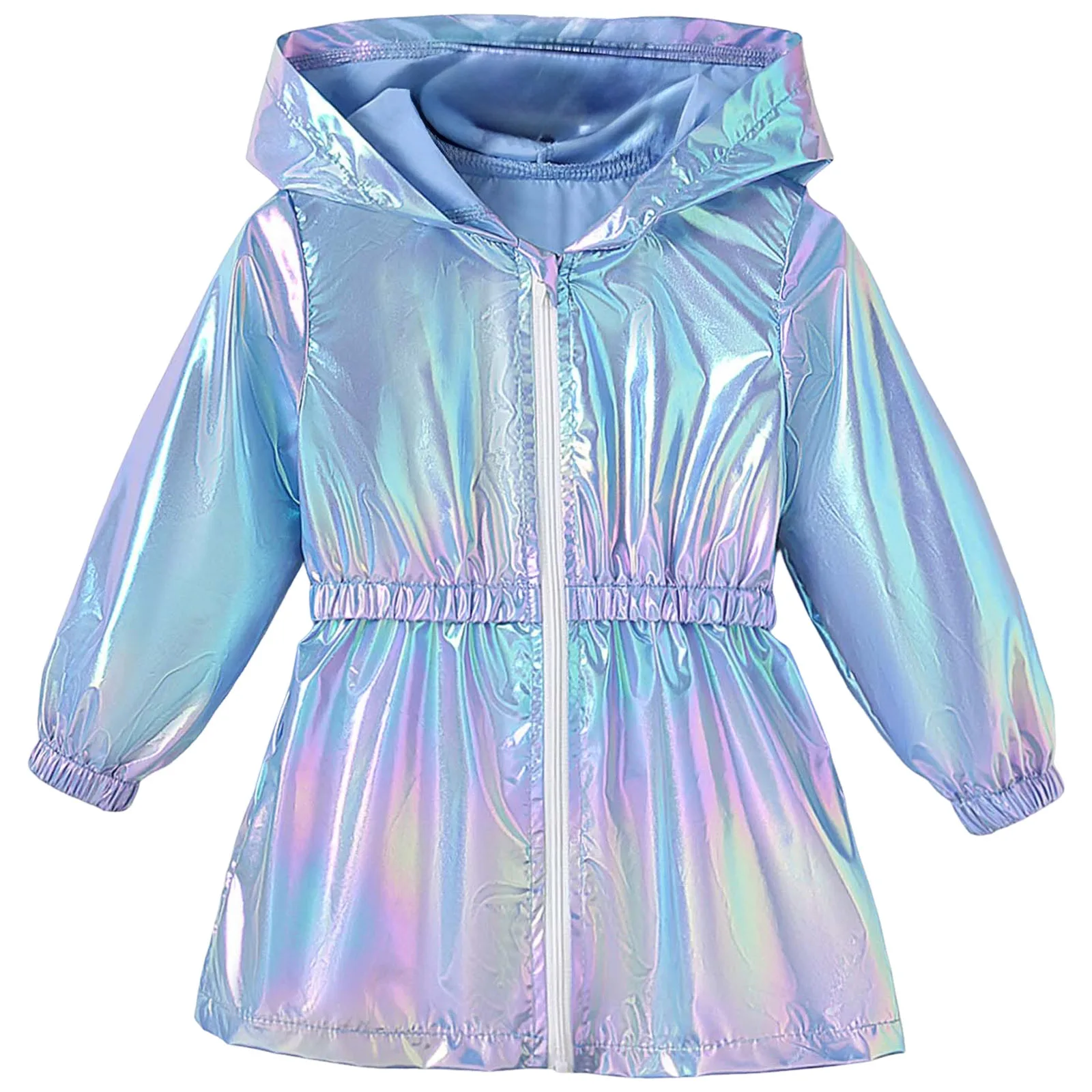 

Toddler Girl Jacket Fleece Lined Lightweight Hooded Waist Cinching Trench Coat For Baby Girls Colorful Blue Spring 3r Boys Coat