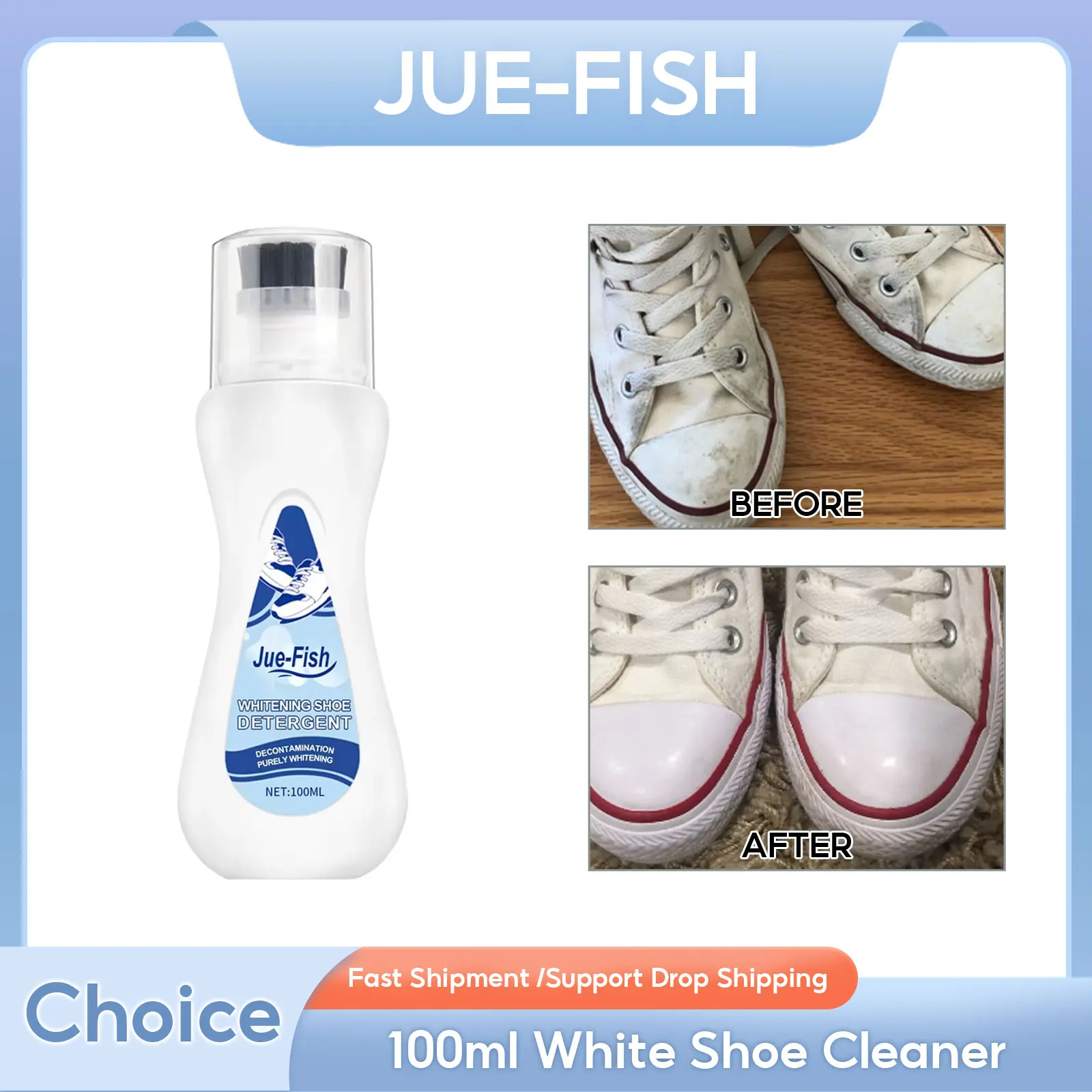 

100ml White Shoe Cleaner Deep Cleaning Remove Yellow Edge Stain Dirty Whiten Refreshed Polish Brightening Sneaker Cleaning Agent