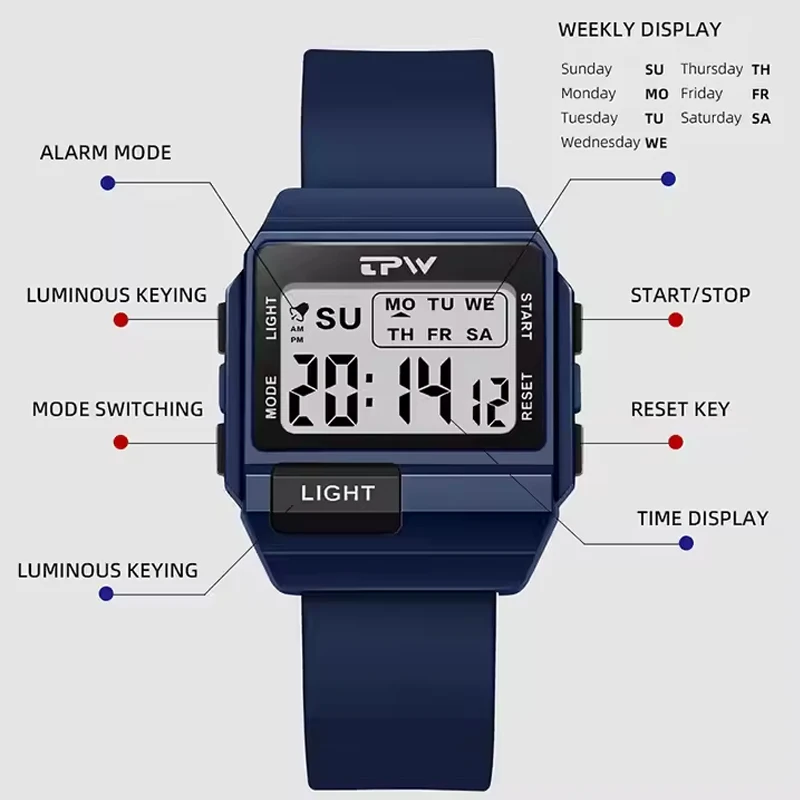 Orologio elettronico multifunzione personalizzato Studenti alla moda Orologi digitali impermeabili per ragazze Orologio sportivo per ragazzi Relojes Digitale