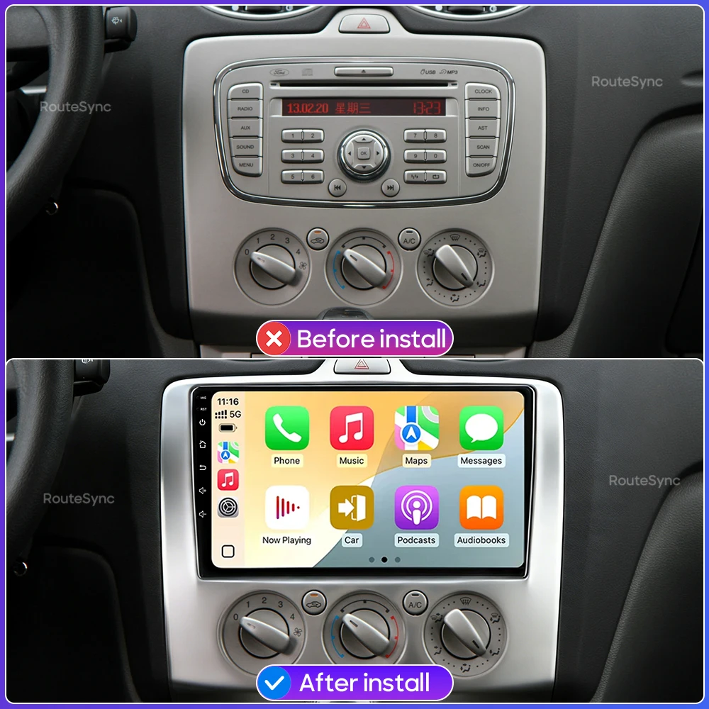 For Ford Focus 2 Mk 2 Fox 2004 2005 2006 - 2011 Android Carplay Auto Car Multimedia Radio Video Player Head Unit Navigation GPS