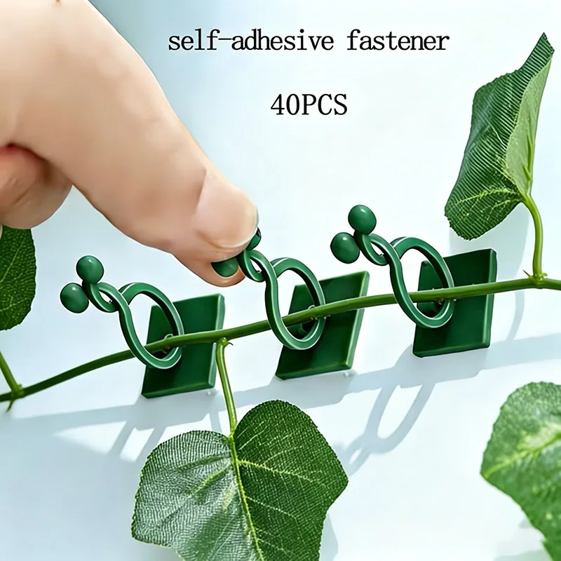 40pcs Self-Adhesive Plant Climbing Wall Hooks Wall-Climbing Tool Fixing Vine Clips Vine Support Brackets Gardening Accessories