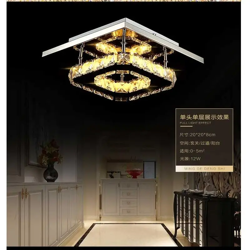 Modern Crystal Led Ceiling Lights Bedroom Lving Room Plafond Lamp Lampen Kristal Design Light Fixtures Lustre Luminarias