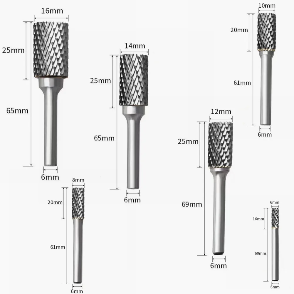 

6mm AXType Head Tungsten Carbide Alloy Rotary File Drill Milling Carving Bit Point Burr Die Grinder Abrasive Tools for Metal